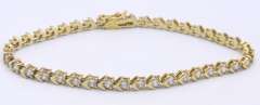 Group Lot of 3 Vintage Sterling Silver Cubic Zirconia Bracelets
