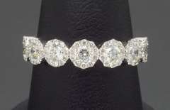 5 Stone Diamond Halo Band