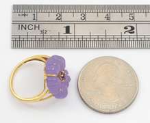 Fun Carved Lavander Jade Ring.