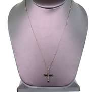 18k white gold necklace with diamond cross