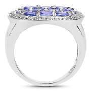Plated Rhodium 1.70ctw Tanzanite Ring