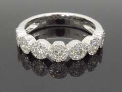 5 Stone Diamond Halo Band