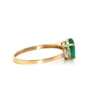 Charming Emerald and Diamond 14kt Ring