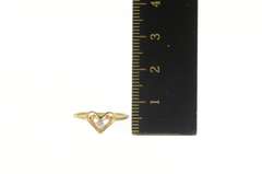 14K Yellow Gold Diamond Heart Love Symbol Promise Ring