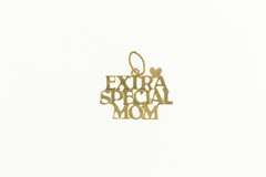 14K Yellow Gold Extra Special Mom Word Cut Out Love Charm/Pendant