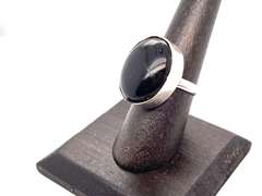 👻 HAUNTING! 👻 Oval Black Onyx Tibetan Silver Ring
