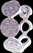 Triple Set Diamond Cluster 18k White Gold Earrings