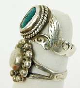 2 Vintage Sterling Silver Pinkie Rings, Size 4