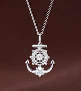 Beautiful Anchor with Wheel Dancing Stone Pendant