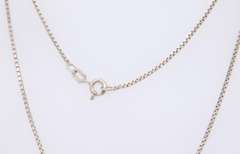 Vintage Sterling Silver Italian Box Chain Necklace