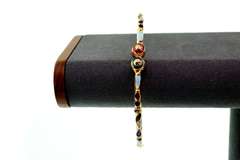 Exotic Polychromatic Enamel 22k Gold Bangle Bracelet