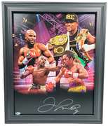 Floyd Money Mayweather Jr. Autographed Custom Art Print Framed Canvas BAS