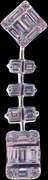 Long 18k White Gold Dangling Diamond Stem Earrings