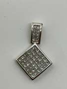BRAND NEW 18K WHITE GOLD AND DIAMOND PENDANT