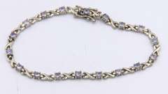Group Lot of 3 Vintage Sterling Silver Cubic Zirconia Bracelets
