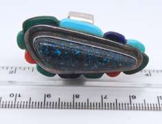Vintage Sterling Silver Multi Turquoise Ring