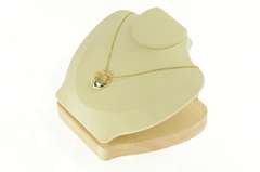 18K Yellow Gold 0.24 Ctw Diamond Two Tone Loop Curvy Pendant