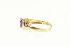 10K Yellow Gold Oval Natural Ruby Diamond Engagement Ring