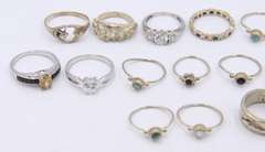 Group Lot of Vintage 925 Sterling Silver Rings