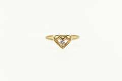 14K Yellow Gold Diamond Heart Love Symbol Promise Ring