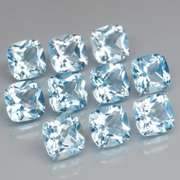 Sky blue 12.98ct cushion cut Topaz set