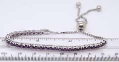 Vintage Sterling Silver Gemstone Box Chain adjustable Bracelet
