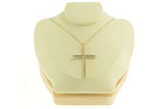 18K Yellow Gold 0.40 Ctw Diamond Encrusted Cross Christian Pendant