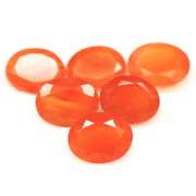 Vivid orange 13.68ct untreated oval cut Carnelian set