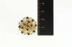 12K Yellow Gold 2.10 Ctw Natural Ruby 1960's Petal Cocktail Ring