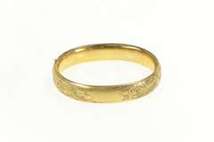 Gold Filled Scroll Engraved Retro Statement Bangle Bracelet
