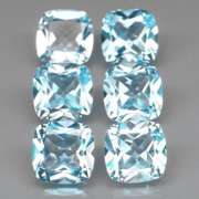 Glittering 6 piece 11.05ct full fire sky blue Topaz set