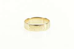 10K Yellow Gold Victorian Worn Squared 5.1mm Etched Band Ring