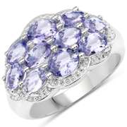 Plated Rhodium 2.66ctw Tanzanite Ring