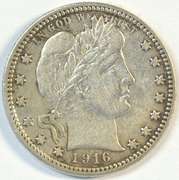 Sharp 1916-D Barber Quarter. XF/AU Details