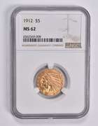 MS62 1912 $5 Indian Head Gold Half Eagle NGC Undergraded?