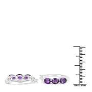 Plated 18KT White Gold 2.04ctw Amethyst and Diamond Earrings