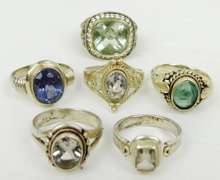 Great Lot of 6 Sterling Silver Rings
