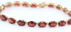 Gorgeous Yellow Gold Garnet Link Bracelet