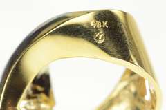 18K Yellow Gold 0.24 Ctw Diamond Two Tone Loop Curvy Pendant