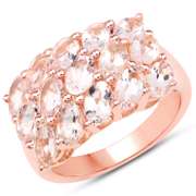 Plated 14KT Rose Gold 3.30ctw Morganite Ring