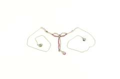 18K White Gold 5.00 Elaborate Art Deco Diamond Ruby Bow Necklace