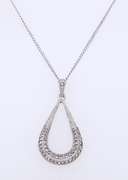 Vintage Sterling Silver Cubic Zirconia Pendant on Chain