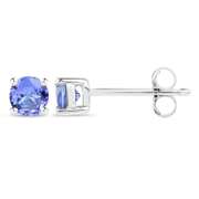 Plated Rhodium 0.46ctw Tanzanite Earrings