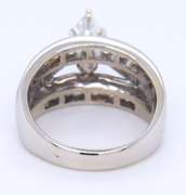 Unmatched White Gold Marquise and Baguette and Channel Set Diamond Engagement Ring