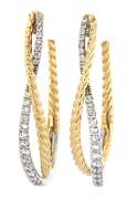 New Gabriel & Co Diamond Twisted Hoop Earrings
