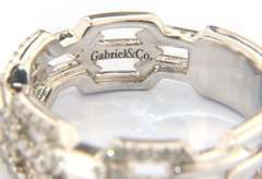 Gabriel & Co Baguette with Cushion Pave Station Band