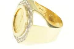 14K Yellow Gold 0.50 Ctw Diamond American Eagle $5 Gold Coin Ring