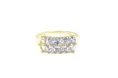 14K Yellow Gold Pear Tanzanite Diamond Tiered Band Ring