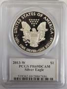 2013-W Proof American Silver Eagle PCGS PR69DCAM Mercanti Signature