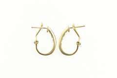 14K Yellow Gold 0.35 Ctw Diamond Oval Channel Statement Hoop Earrings